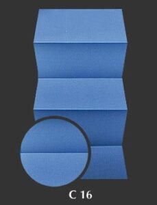 tkanina plisy kod C16 - kolor niebieski - Plisa jednolita Półprzezroczysta (Parametry: Odbicie światła 29%, Przepuszczalność 8%, Wchłanianie 63%, Gramatura 120 g/m2, Grubość 0.19 mm, Skład 100% PES) - Marka: Verosun Warszawa Kobyłka