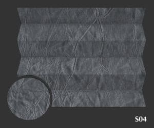 tkanina plisy kod S04 - kolor szary - Plisa jednolita Półprzezroczysta odporna na wilgoć do łazienki (Parametry: Odbicie światła 46%, Przepuszczalność 8%, Wchłanianie 46%, Gramatura 94 g/m2, Grubość 0.15 mm, Skład 100% PES) - Marka: Verosun Warszawa Kobyłka