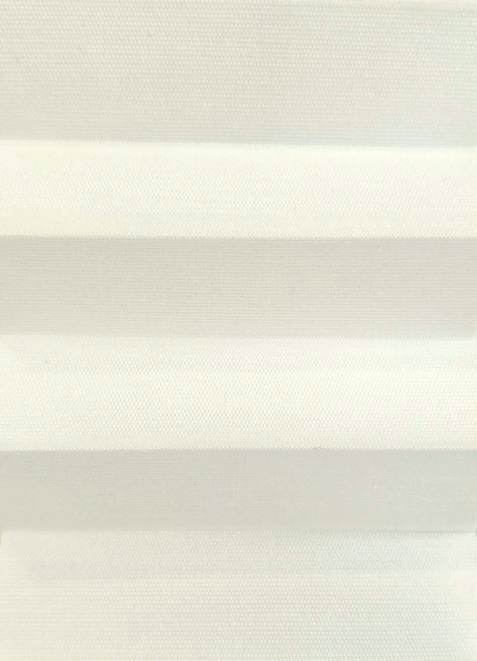 Close-up of light beige and cream horizontal stripes, like window blinds.