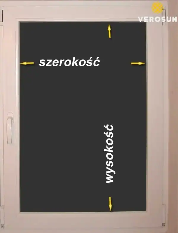 Instrukcja pomiaru szerokości i wysokości okna PCV pod montaż plis Duo Verosun.
